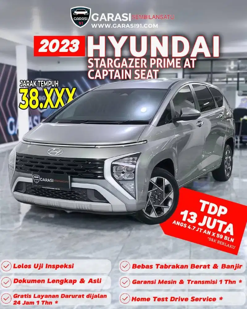 ‼️TDP 13 JT Hyundai Stargazer Prime AT 2023 istimewa