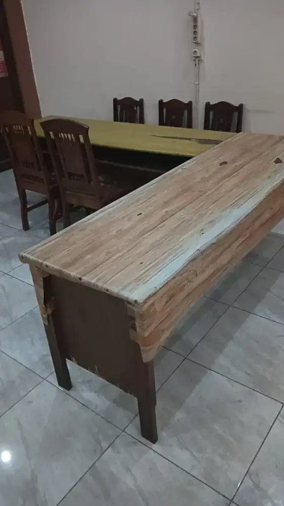 Jual Meja panjang kayu dan kursinya
