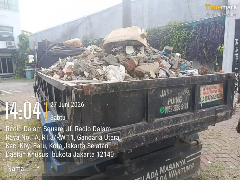 Jasa buang puing dan angkutan sampah
