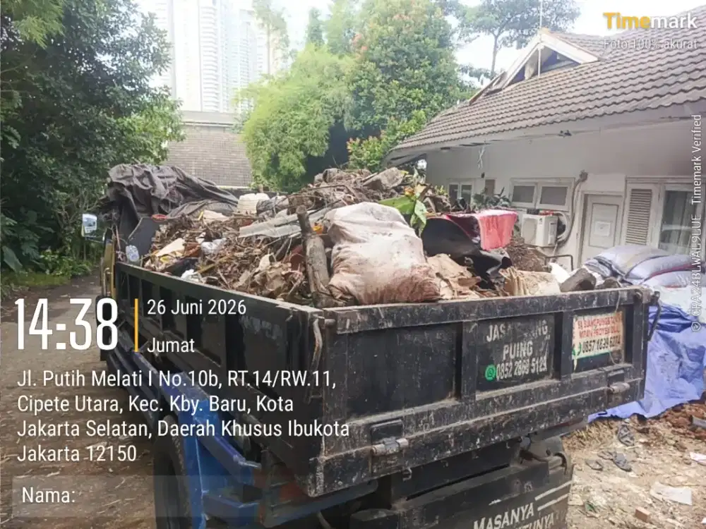 Jasa buang puing dan angkutan sampah