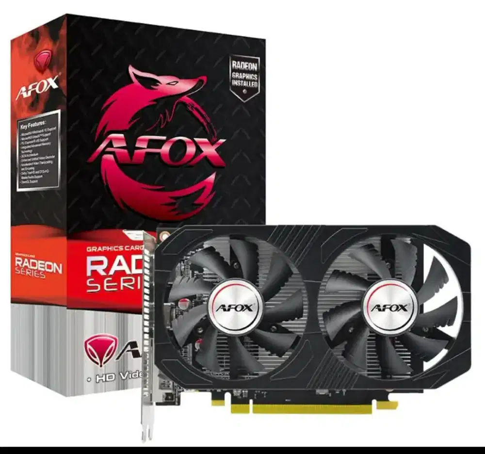 VGA RX 560 AMD 4 gb ddr5 Hemat Daya Tanpa Power Pin Merk Afox