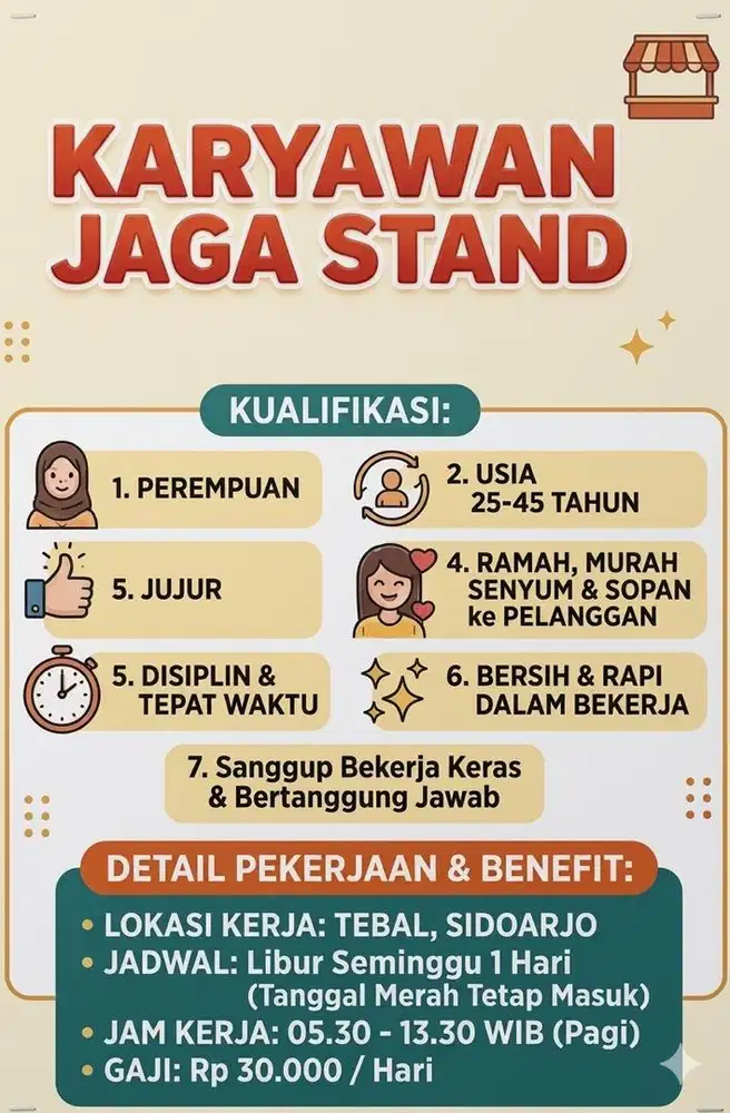 Dicarai pegawai jaga stand makanan