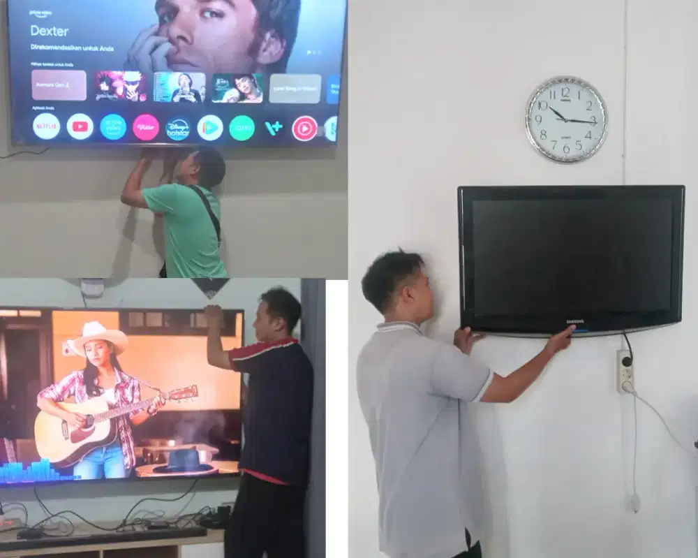 Braket plus pasang atau jasa pasang terima rapih breket bracket led tv