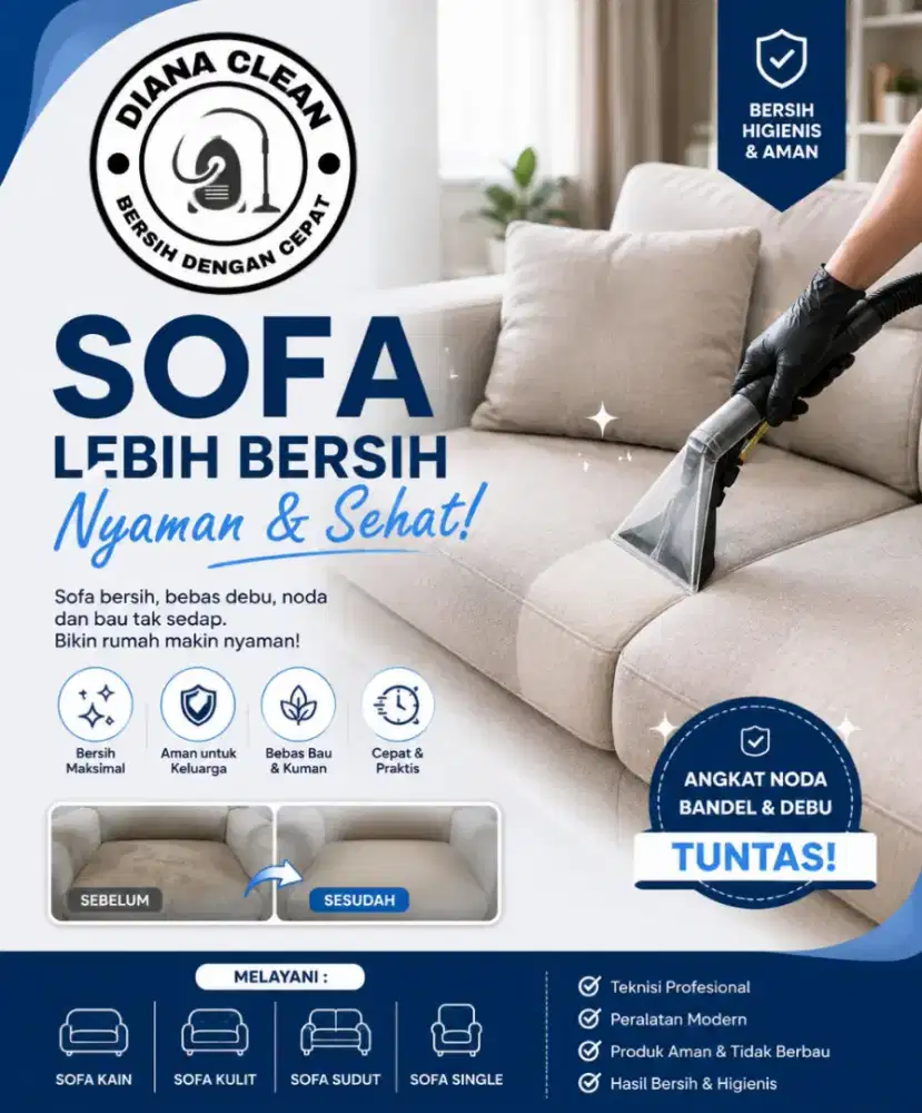 Jasa cuci sofa, springbed, gorden, karpet, dll