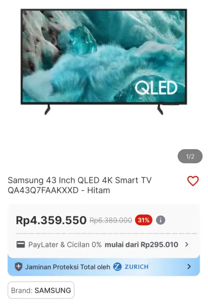 TV SAMSUNG QLED 43INCH PROMO