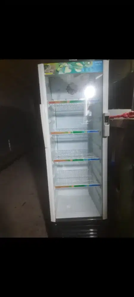 Jual bu kulkas pendingin minuman / showcase ukuran tinggi merk SANKEN
