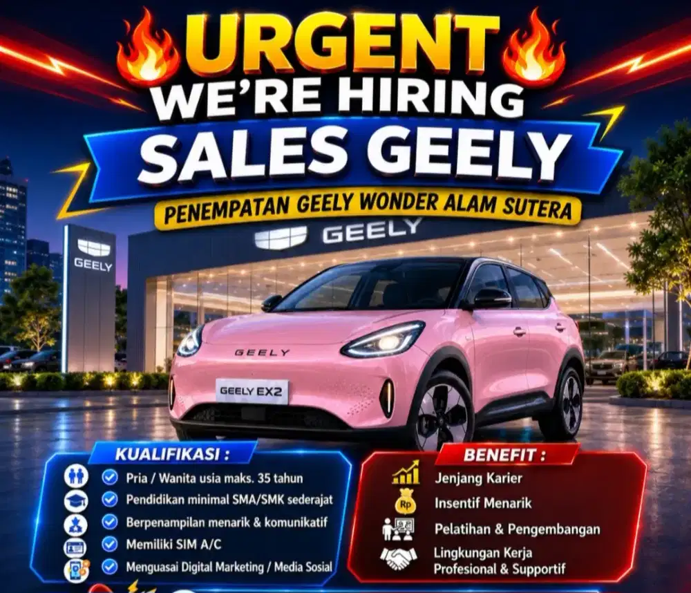 LOWONGAN KERJA SALES GEELY
