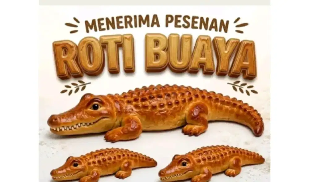 Roti buaya jumbo ukuran 1 meter bisa di antar area bandung
