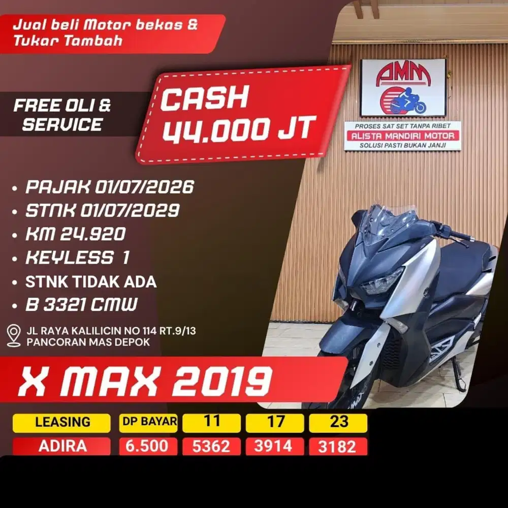 X MAX 2019 PAJAK HIDUP KM LOW CASH / KREDIT SPAYLATER KREDIVO ALISTA