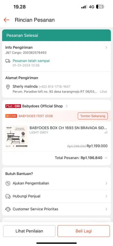 Tempat tidur bayi baby does