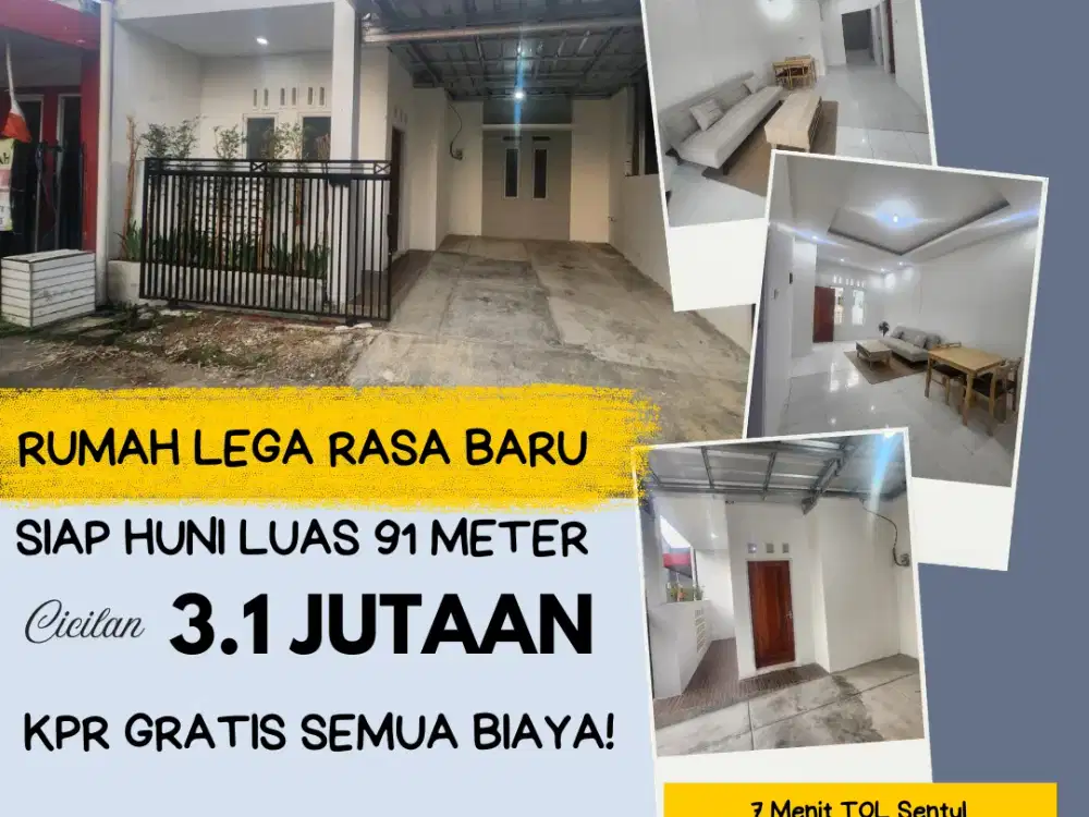 Rumah Rapih Lega Siap Huni Tanpa Renovasi Luas 91 Meter Cicilan 3 JUTA-an