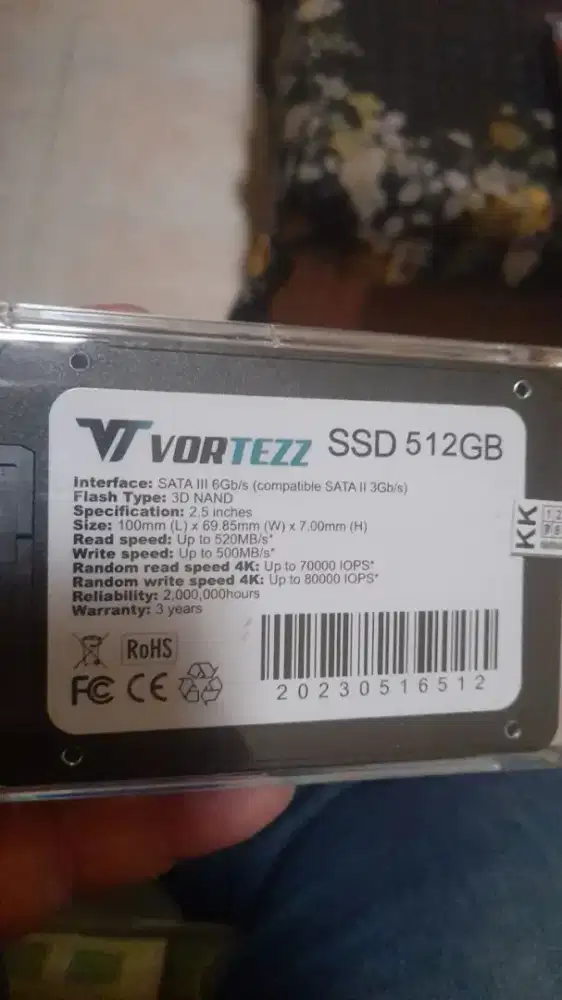 Jual ssd bekas merk vortezz 512gb sentinel 100%