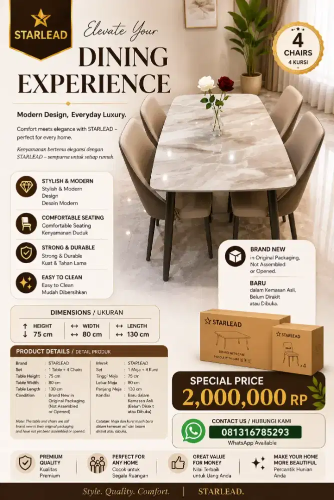 Starled Dinner Table (Meja makanan)