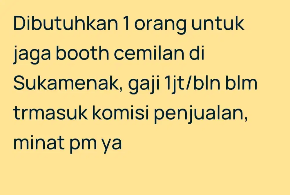 Lowongan Jaga Booth Cemilan