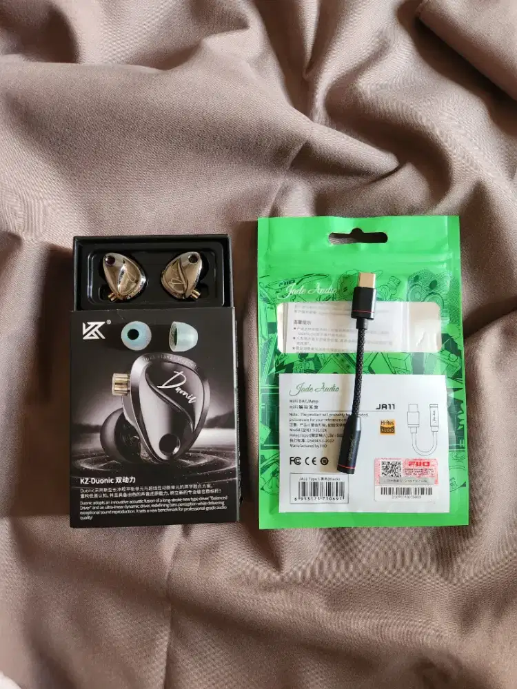 Headset IEM KZ Duonic + DAC Fiio JA11