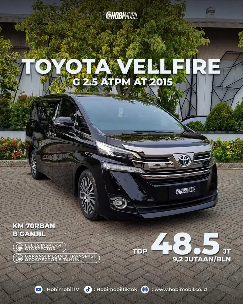 GARANSI MESIN 5 TAHUN Toyota Vellfire 2.5 G at 2015