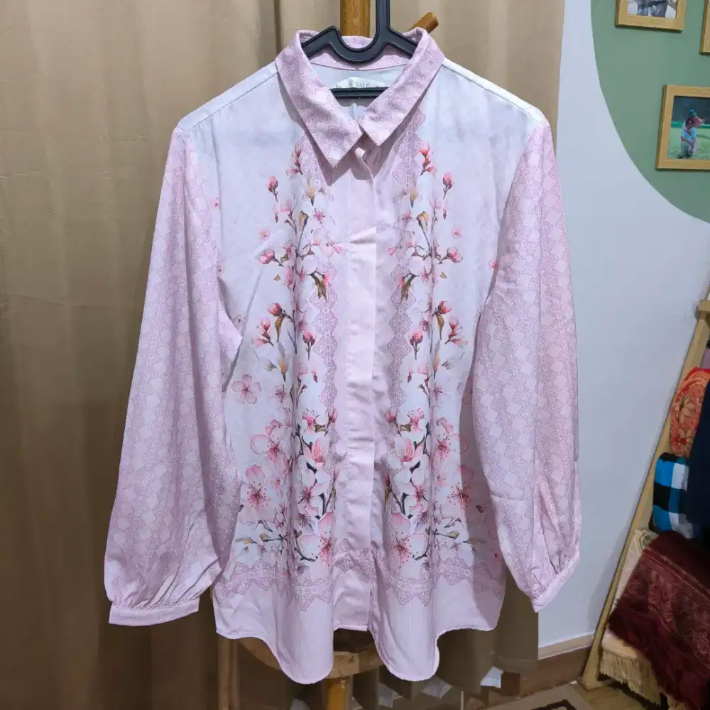 Baju Atasan Kemeja Pink Pastel Come XL PL