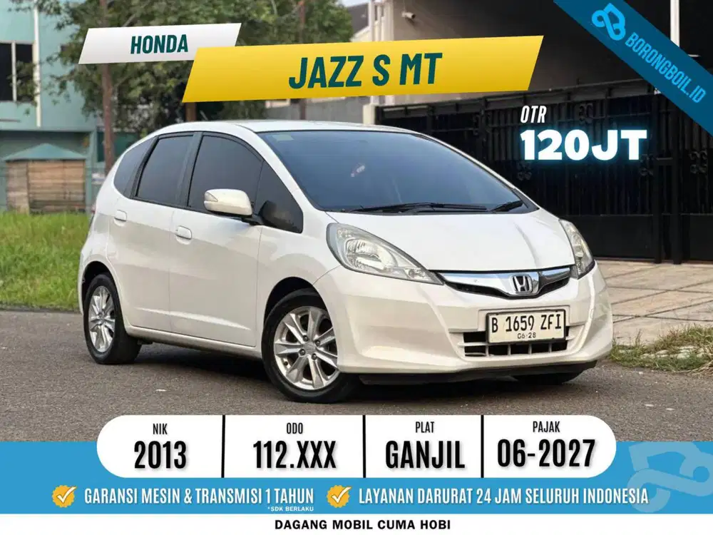 Honda Jazz S MT 2013 White Orchid Pearl putih agya yaris