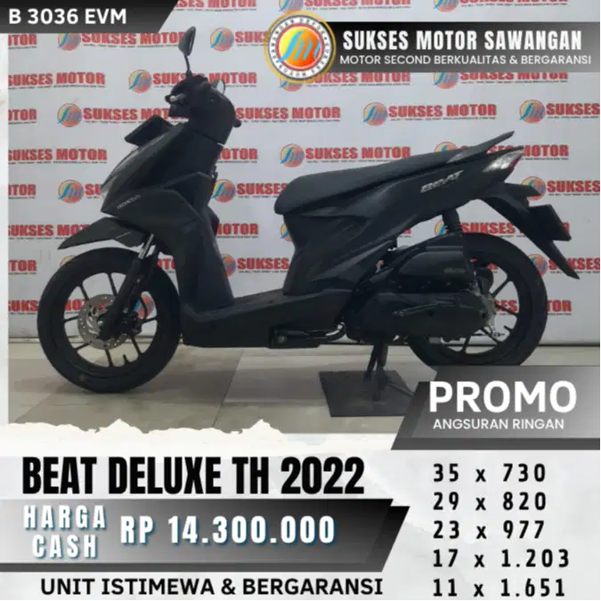 ISTIMEWA HONDA BEAT DELUXE TH 2022 UNIT MULUS BISA KREDIT BERGARANSI