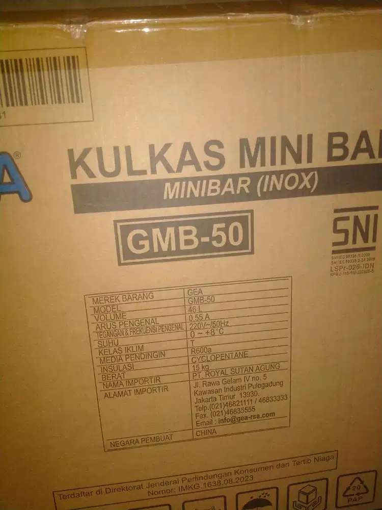 Kulkas GEA Pemakaian Belum Ada 1 Tahun