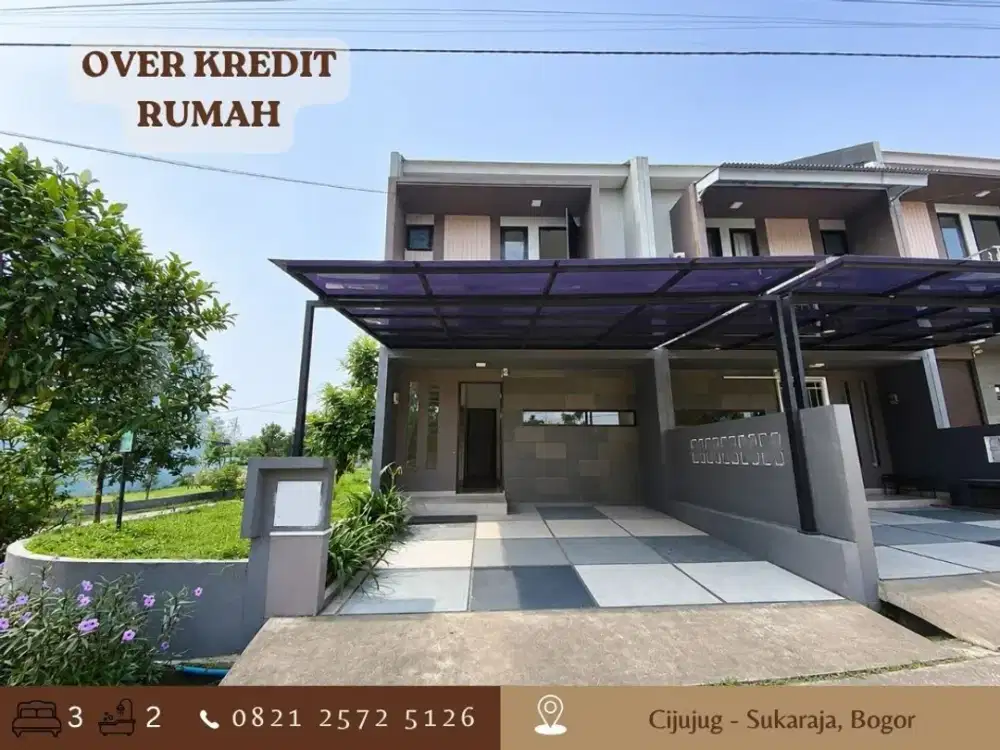 Rumah 2Lantai OVER KREDIT HOOK 93JT dkt Tol di Graha Laras Sentul Bogor
