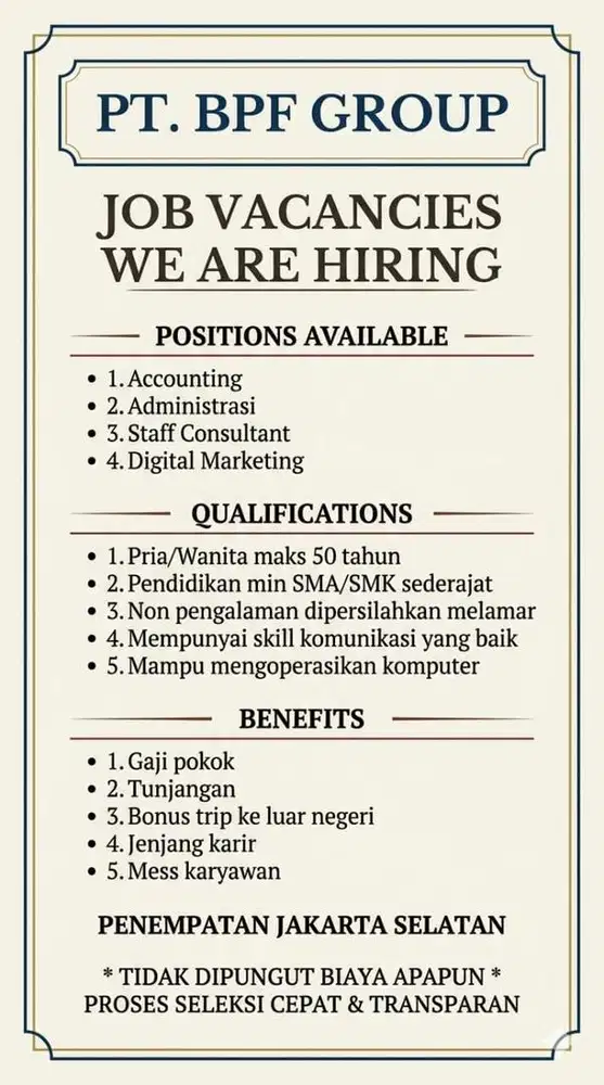 DIBUTUHKAN SEGERA!!!