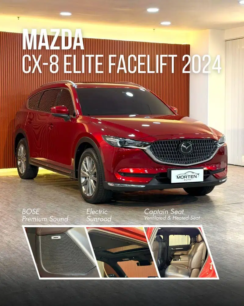 Mazda CX-8 Elite Facelift 2024, Merah, KM 25rb
