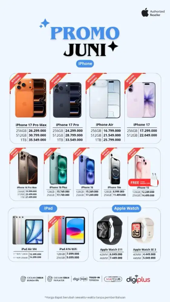 Ready iphone 17 series promo cicilan ringan tanpa DP tanpa biaya admin