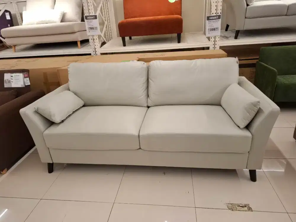 Sofa 3 Seater Empuk Light Grey