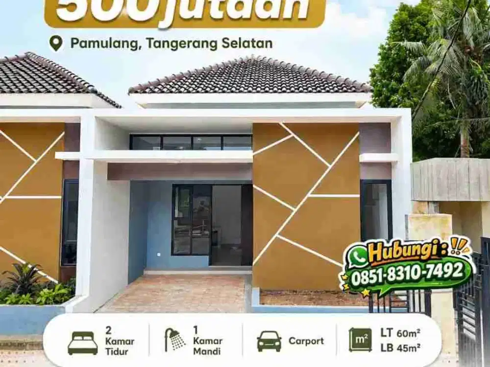 RUMAH 1 LANTAI SIAP HUNI DEKAT PERUMAHAN VILA DAGO PAMULANG