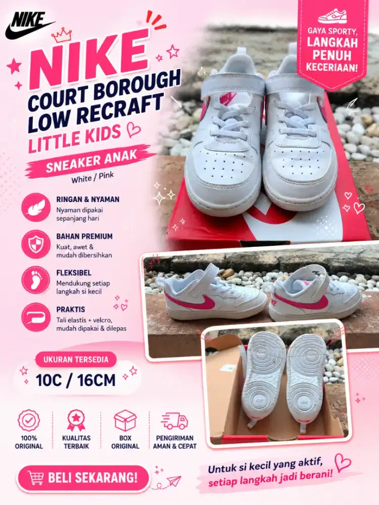 Sepatu anak NIKE Court Borough Low Recraft

Bonus

Little Kids
