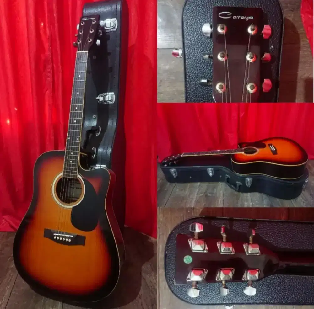 Gitar Akustik Sunburst Cut-way Made in China Free Anter