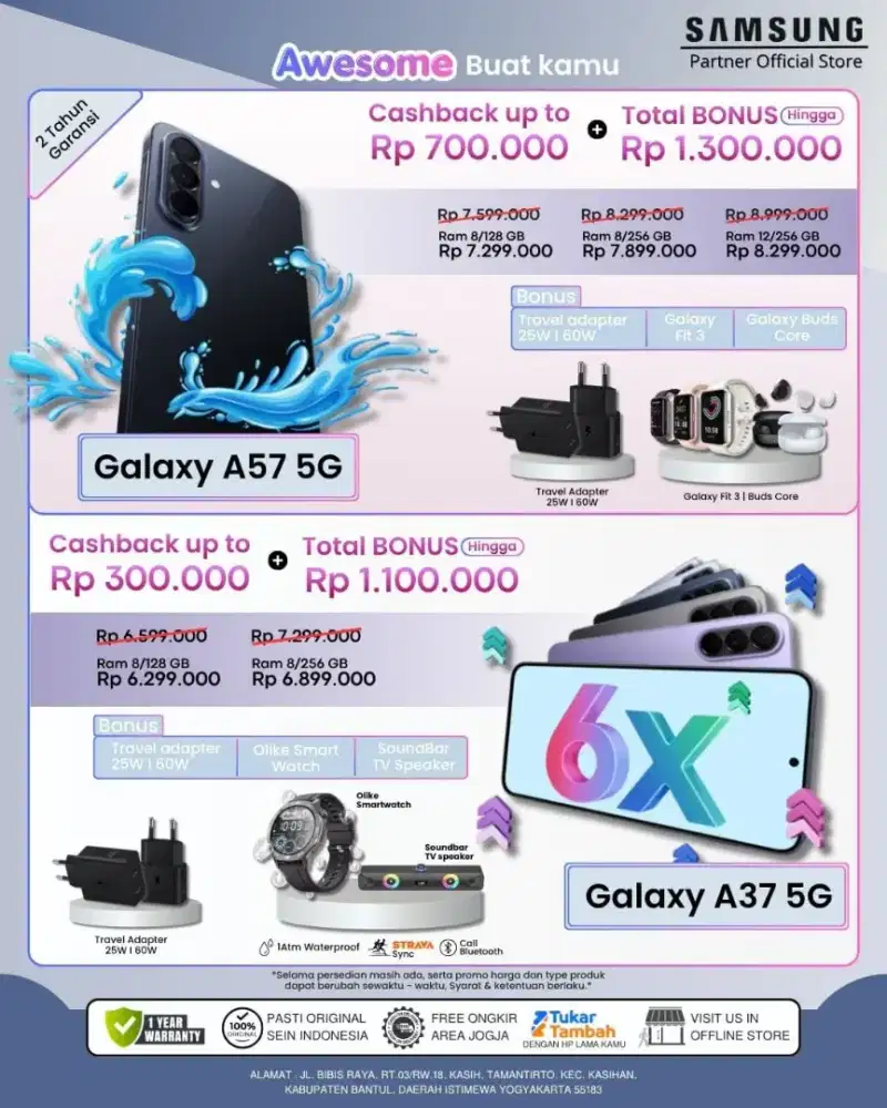 Promo Samsung A57 dan A37 Series get free banyak
