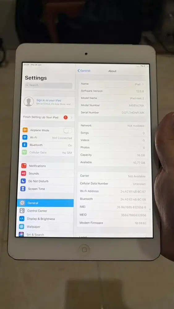 Apple iPad Mini 2 16GB Silver Celullar + Wifi Only
