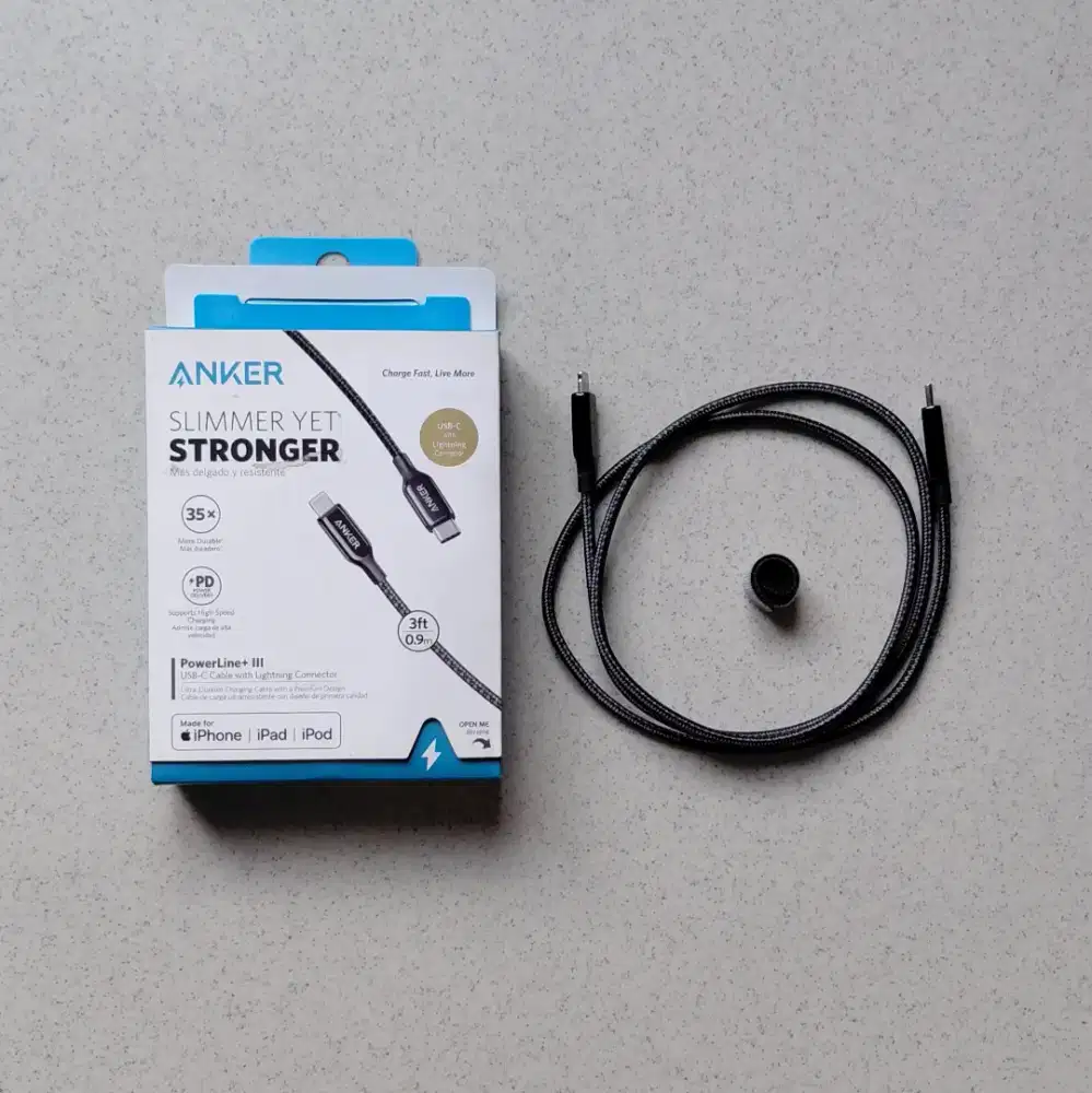 Kabel Cas Data Anker Type Lightning to C Braided