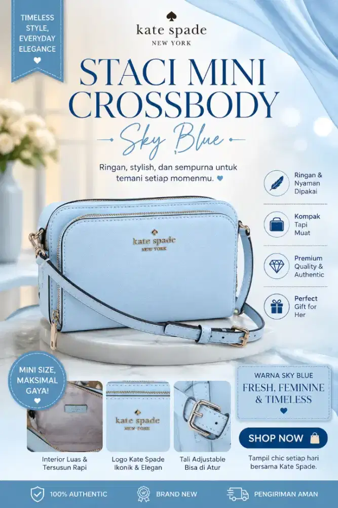 Tas wanita Kate Spade
Staci Mini Crossbody Sky Blue