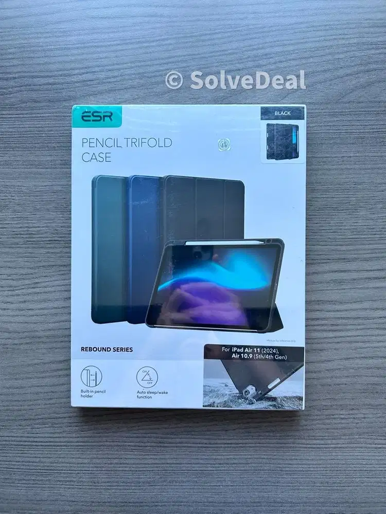 ESR Rebound Pencil Trifold Case Ipad Air 4 5 Ipad Air M2 Black Ori