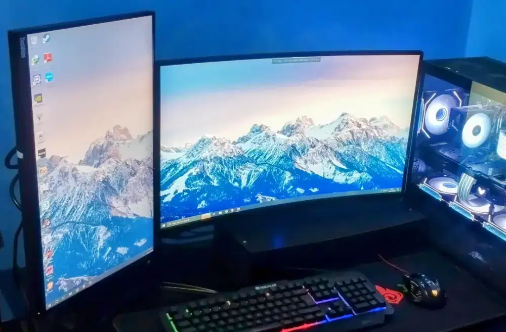 Monitor 27 Curved + 22 Flat