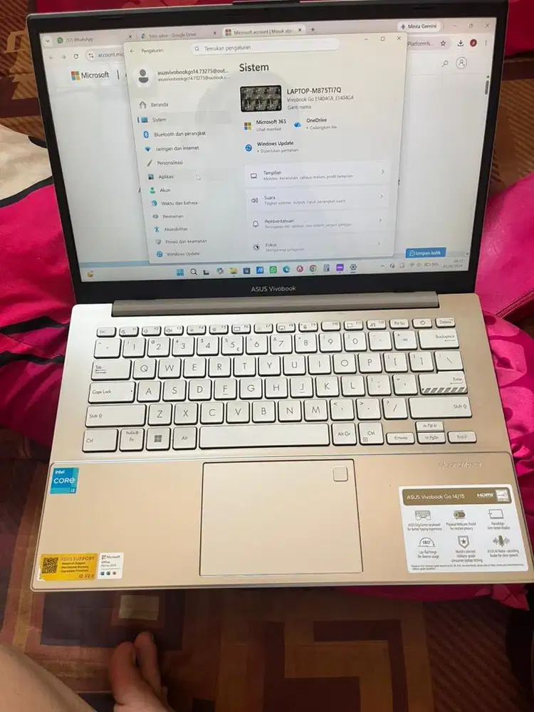 Laptop asus vivobook GO 14 i3 8GB 256