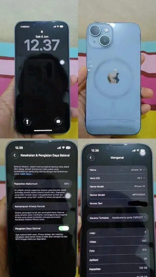Iphone 14 128gb blue *digimap