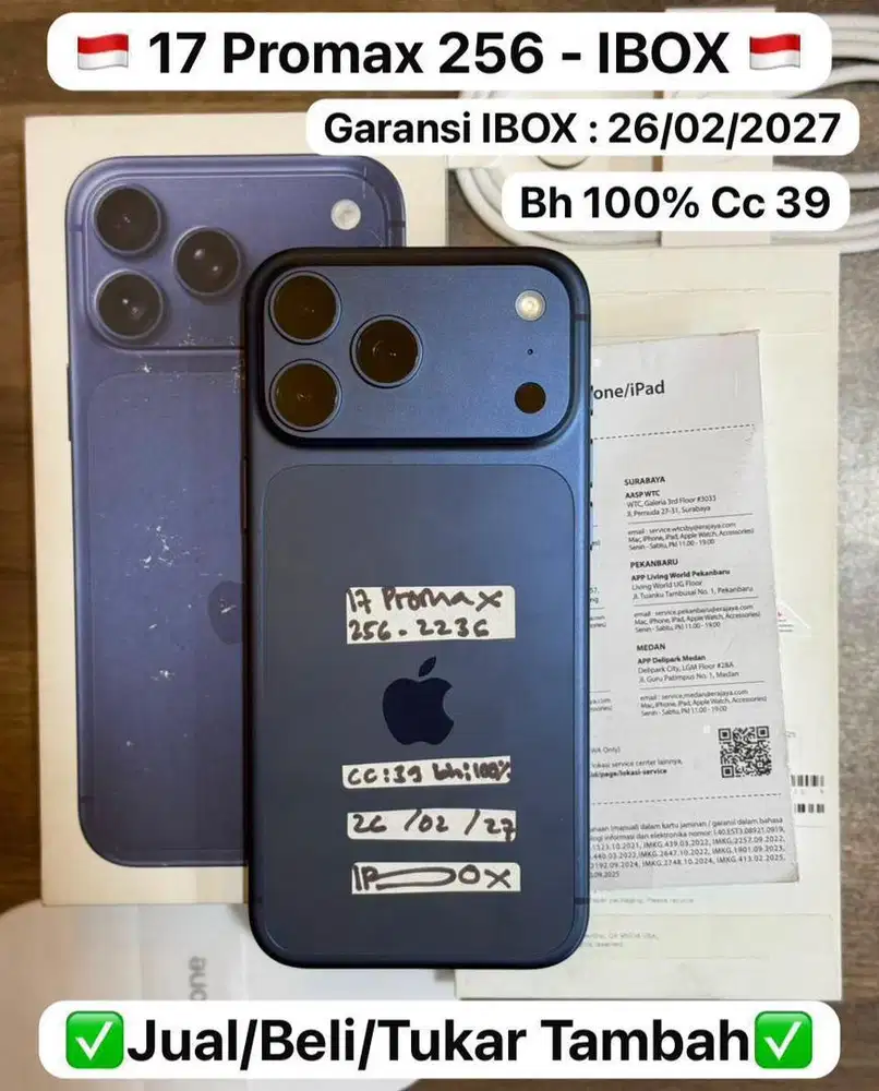 Iphone 17 Promax 256 Gb Deep Blue Resmi Ibox