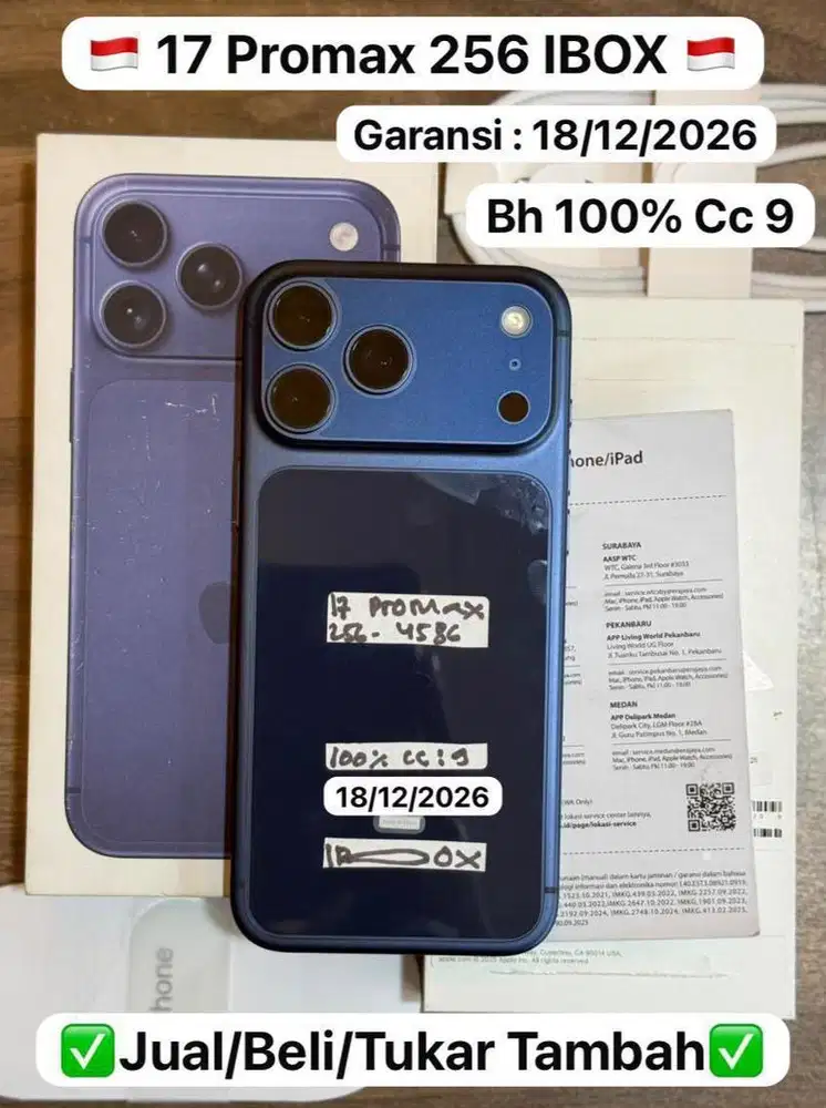 Iphone 17 Promax 256 Gb Deep Blue Resmi Ibox