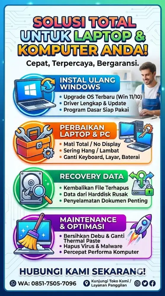 Jasa Instal Ulang Laptop & PC