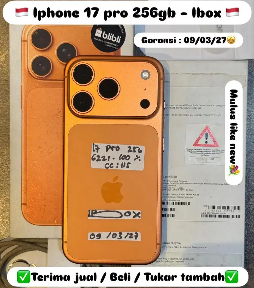 Iphone 17 pro 256 Gb Cosmic Orange Resmi Ibox