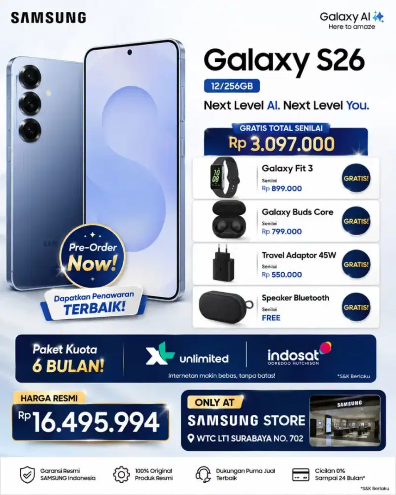 Samsung galaxy S26 12/256gb bisa cicilan tanpa DP