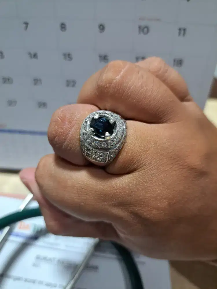 Cincin perak 925 silver fancy sapphire safir zamrud ruby rubi berlian