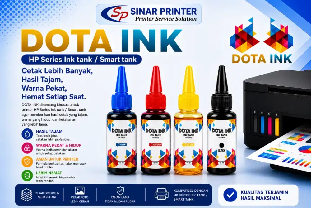 Refill DOTA INK DYE HP 53 HP52 Tinta Ink Tank Isi Ulang GT53 GT52