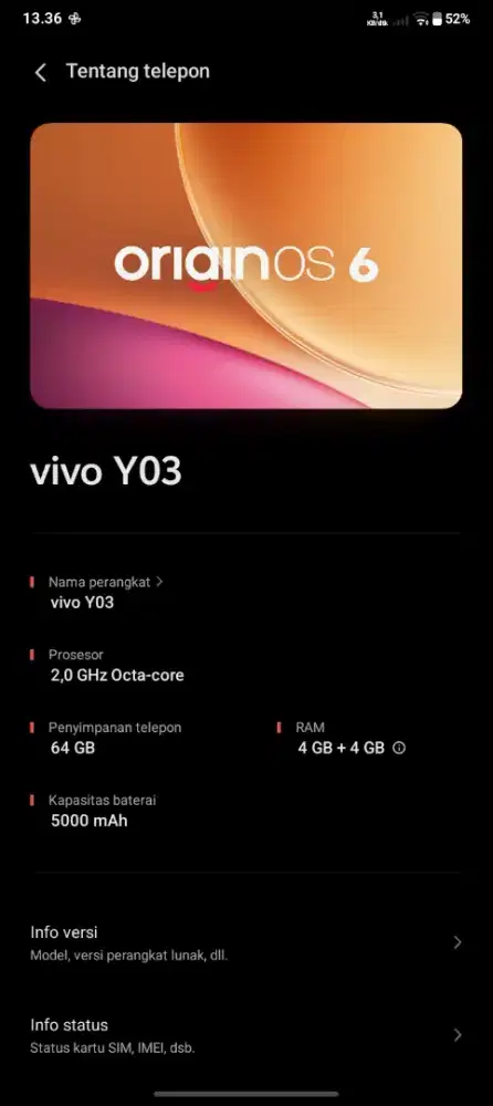 Vivo y03 4+4/64