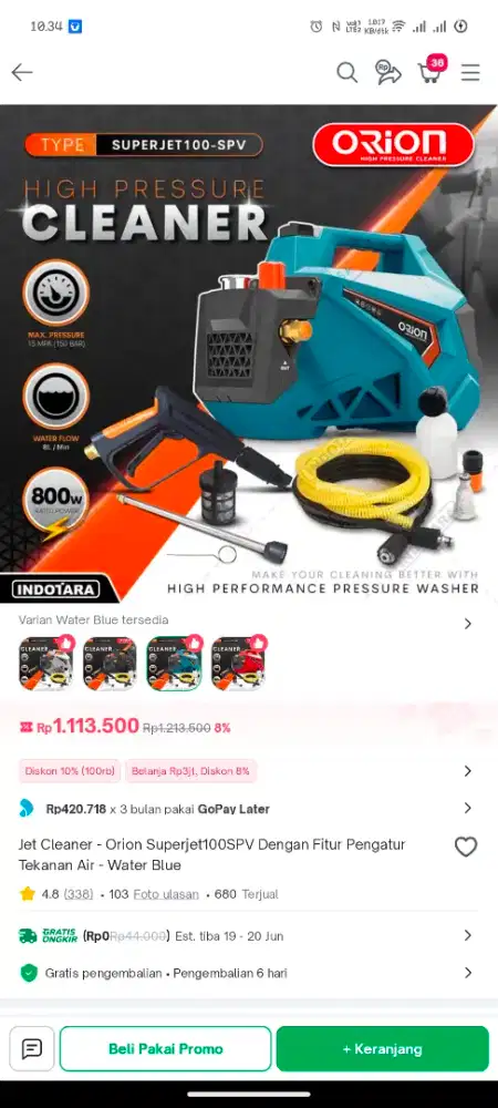 alat steam/jet cleaner