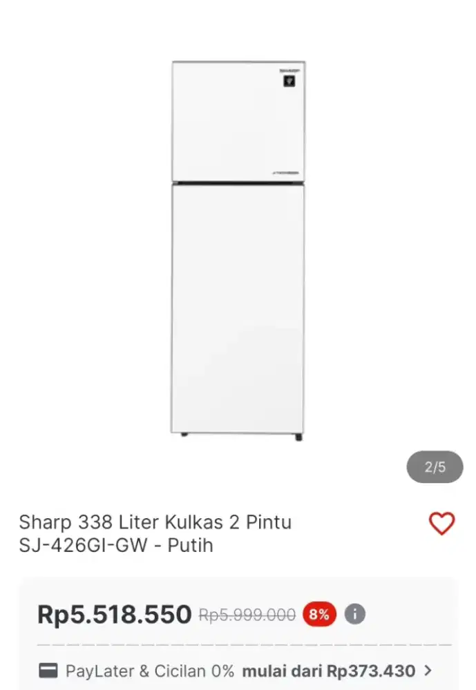 Kulkas 2Pintu SHARP Terlaris